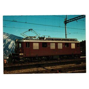 Electric Locomotive BLS Ae 4/4 258 Postcard 1955 SLM BBC Spiez Switzerland Train